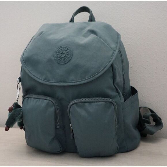 Kipling KI0365-0FE Size Medium Light Aloe Tonal Green Fiona Nylon Backpack - Picture 7 of 14